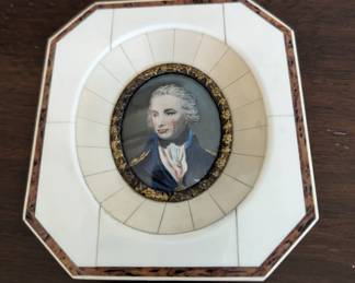 RARE Miniature of Lord Nelson - $320 - Ivory Inlay frame - from 1800's.