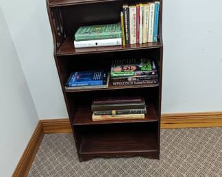 Four Shelf Wooden Bookcase - $60 - 21" wide, 11/25" deep and 42.5" tall.