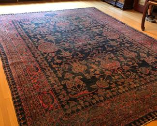 Large flat weave signed antique Persian rug, just back from Coit Rug Cleaners on May 20th. 