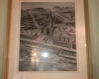 Large vintage photo of downtown Cleveland signed Perry Cragg