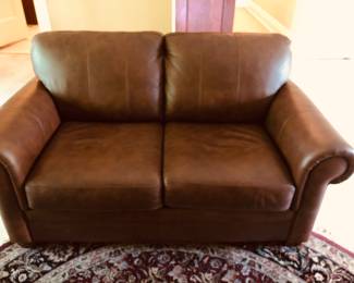 Ethan Allen leather loveseat