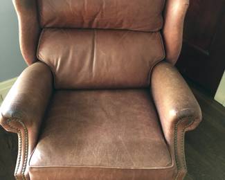 Thomasville leather wing chair
