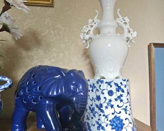 blue and white decor