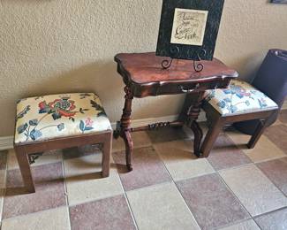 Asian inspired stools with console, sold separately 