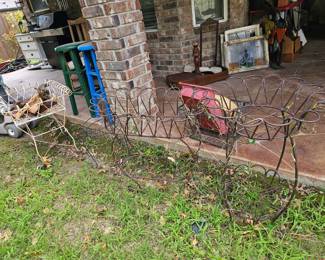 lots of metal planters