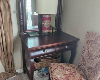 Antique vanity with chair