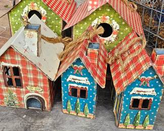 close up of the cute vintage tin  homes