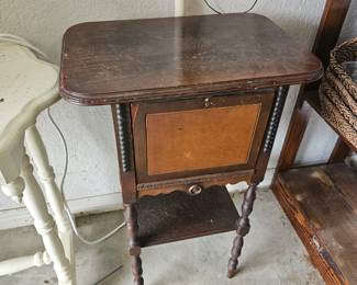 slim antique side table 
