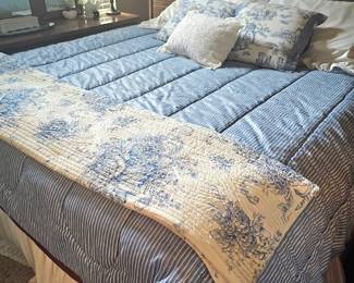 beautiful bed with matching dresser and chest, all sold separately 