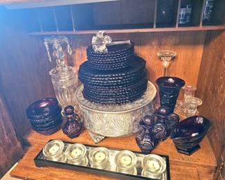 beautiful very heavy and deep red vintage dishes
