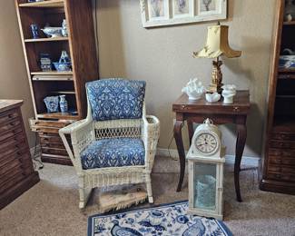Rocker, foldable table  and lots of blue