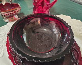 Ruby red glass, the darker t6one is very heavy