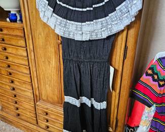 Mexican inspired dress, has tags, vintage 