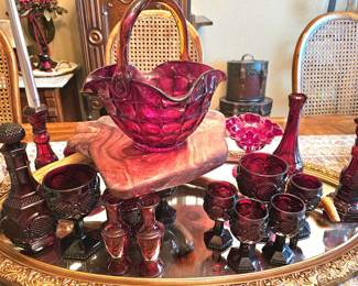 more Ruby Red and Cranberry glass