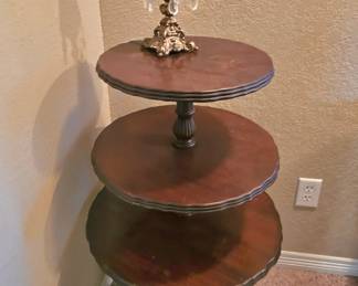 Three tier antique table 