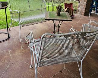 more vintage metal seating, loveseat and two chairs 