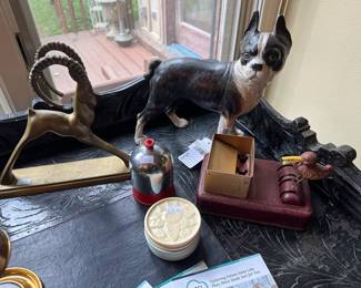 A Boston Terrier Cast Iron Doorstop