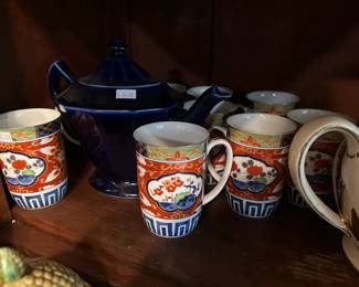 Takahashi San Francisco Imari Blue Red Green Floral Coffee Tea Mug