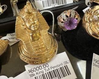 18k King Tut Pendant (BL), 14K Double Branded Bracelet (BL)