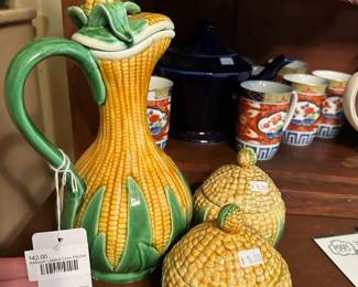  Antique Lidded Corn Pitcher