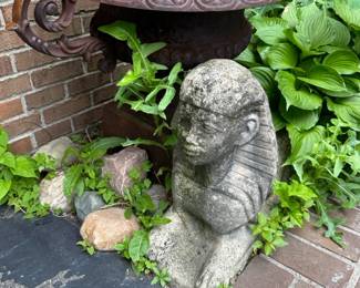 Pair of Concrete Sphinxes, Planter