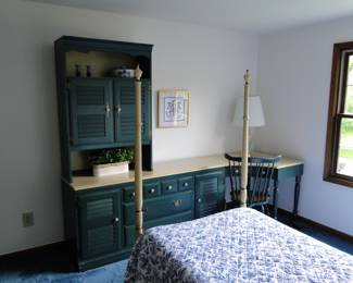 Again, we have another magnificent example of Heywood-Wakefield furniture. This time the desk and dresser and the hutch have been merged together