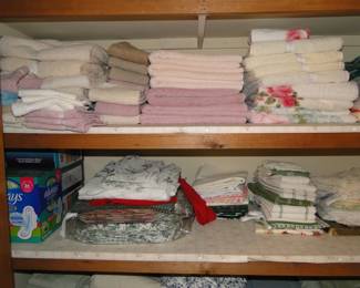 Assorted linens and towels