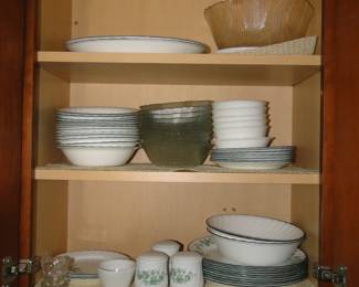 Corelle dishes, ivy pattern, complete set