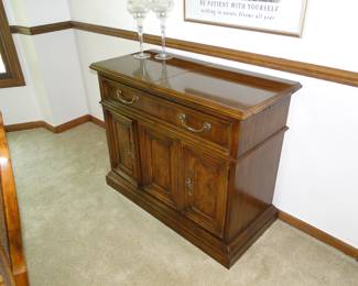 Vintage side buffet. The top does open up and expand for serving