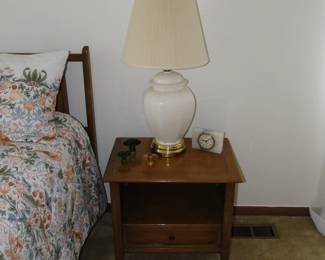 Nice vase style lamp and Mid Century Modern night stand