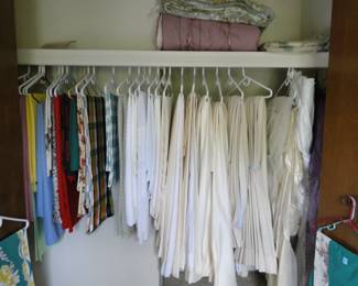 Complete collection of vintage linens and curtains