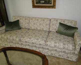 As far as patterns go on vintage davenports go, this one is pretty amazing, and mild