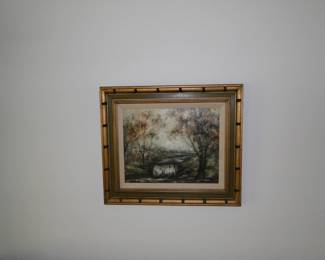 Mid Century Modern framed landscape masterpiece