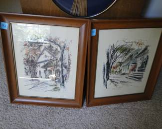 Beautiful matching pair of art prints