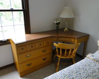 Again, that magnificent corner desk and chair, designed by Heywood-Wakefield