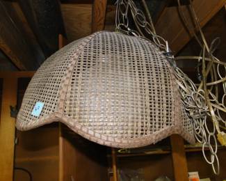 Hanging version of the table top lamp, with solid metal chain