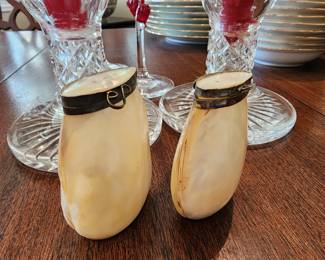 unique Mother of Pearl salt & pepper shakers