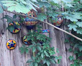 Mexican pottery yard art