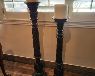 decorative tall candle sticks with candles