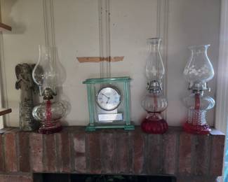 antique oil lamps