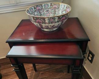 Nesting tables and large Chinese bowl