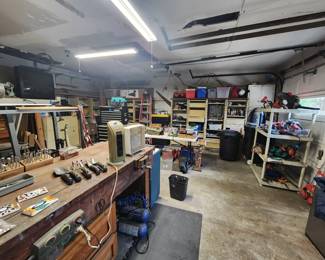 The garage is FULL! Lots of tools and accessories