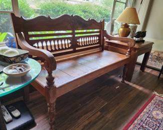Heavy carved bench
