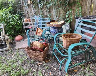 baskets and patio glide chairs