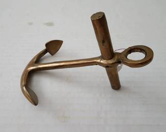 heavy 7" brass anchor paperweight / decor