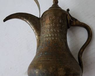 Middle Eastern brass pitcher