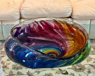 Leon Applebaum Oversized Art Glass Bowl