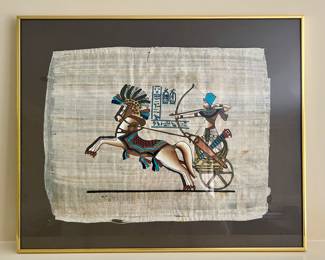 Hand Painted Framed Papyrus
