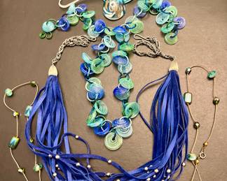 Assorted Blue Hued Fashion Necklaces