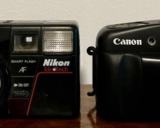 Nikon Tele Touch (left) & Canon Prima BF-7 Cameras